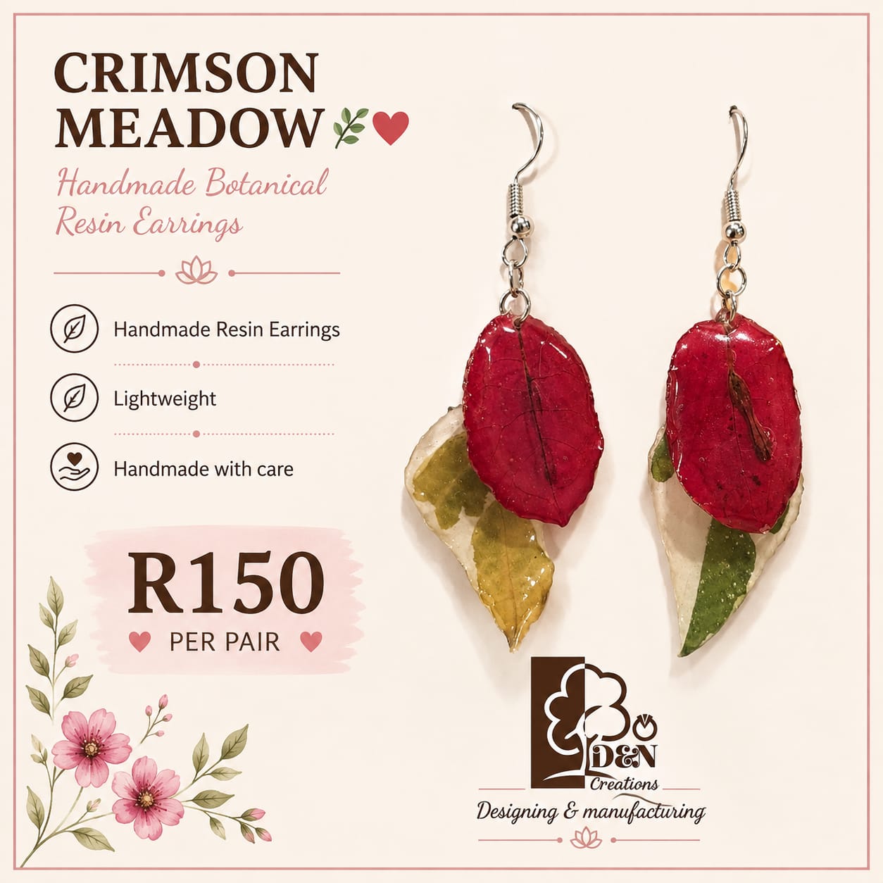 D&N Handmade Resin Earrings - Image 4