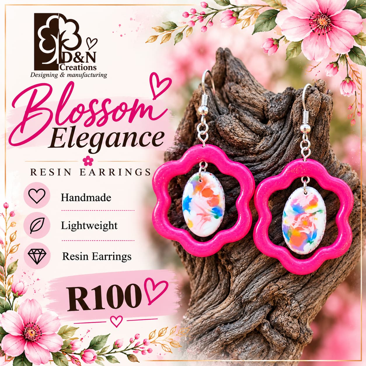 D&N Handmade Resin Earrings
