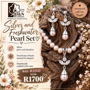 D&N Silver and Freshwater Pearl Set